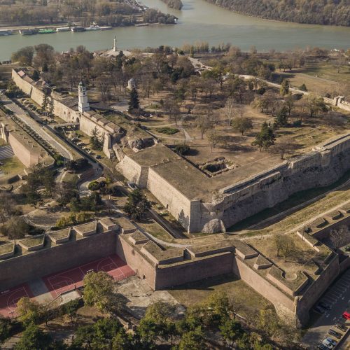 Aerial view of Kalemegdan Fortress in Belgrade